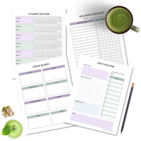 Wellness Planner Printable (23 pages) - PDF Instant Download and Print